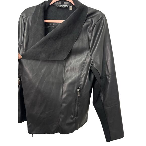 Bagatelle Open Black Front Faux Leather Jacket Women Size 1X Rocker Biker Casual - Picture 5 of 9